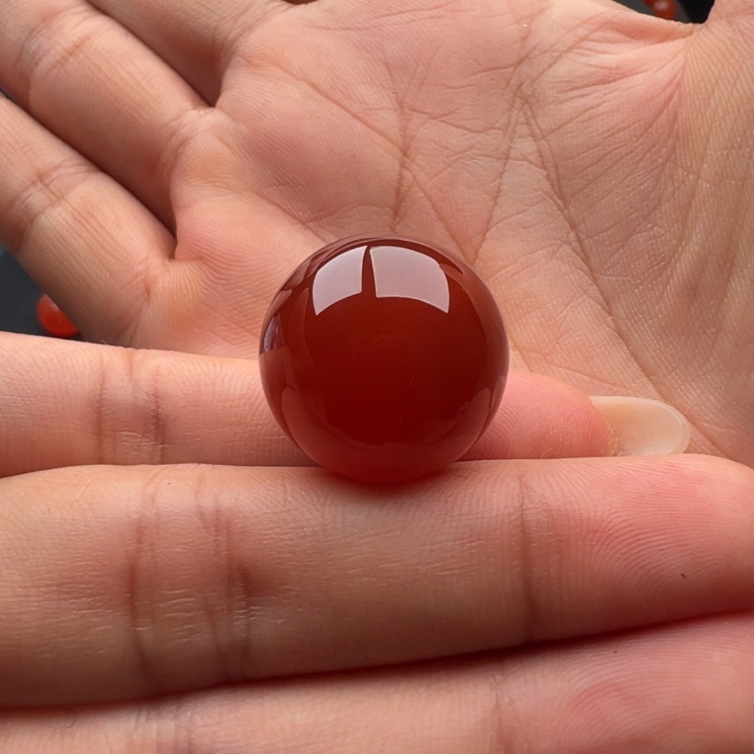 南红玛瑙未镶嵌圆珠19.6马牙