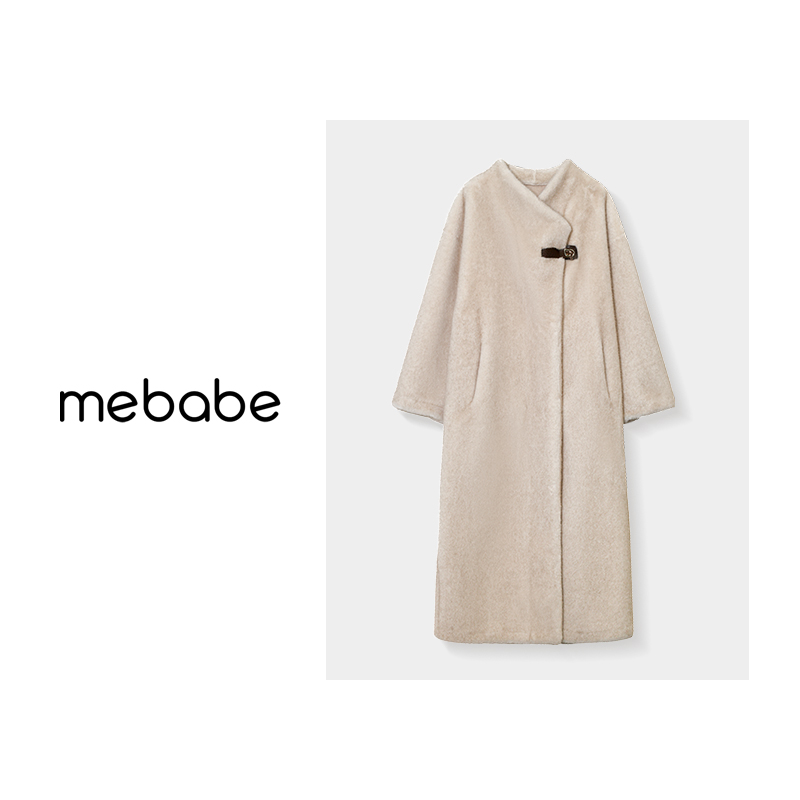 毛毛外套长款大衣长袖连帽保暖宽松型25DK6195