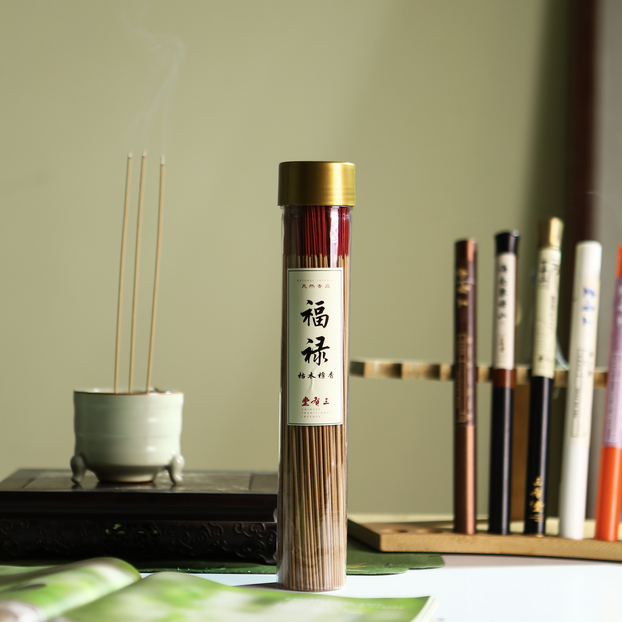 三有堂《福禄》传统拜拜香 竹签檀香 居家必备 中式熏香