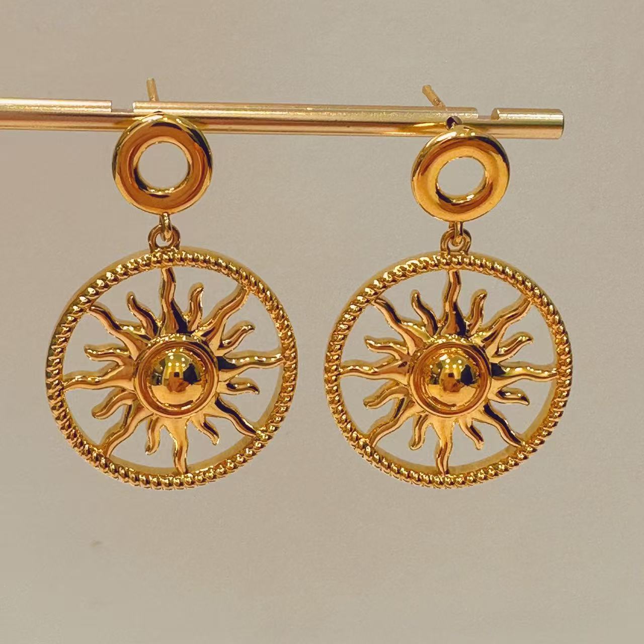 足金999日月星辰耳饰37