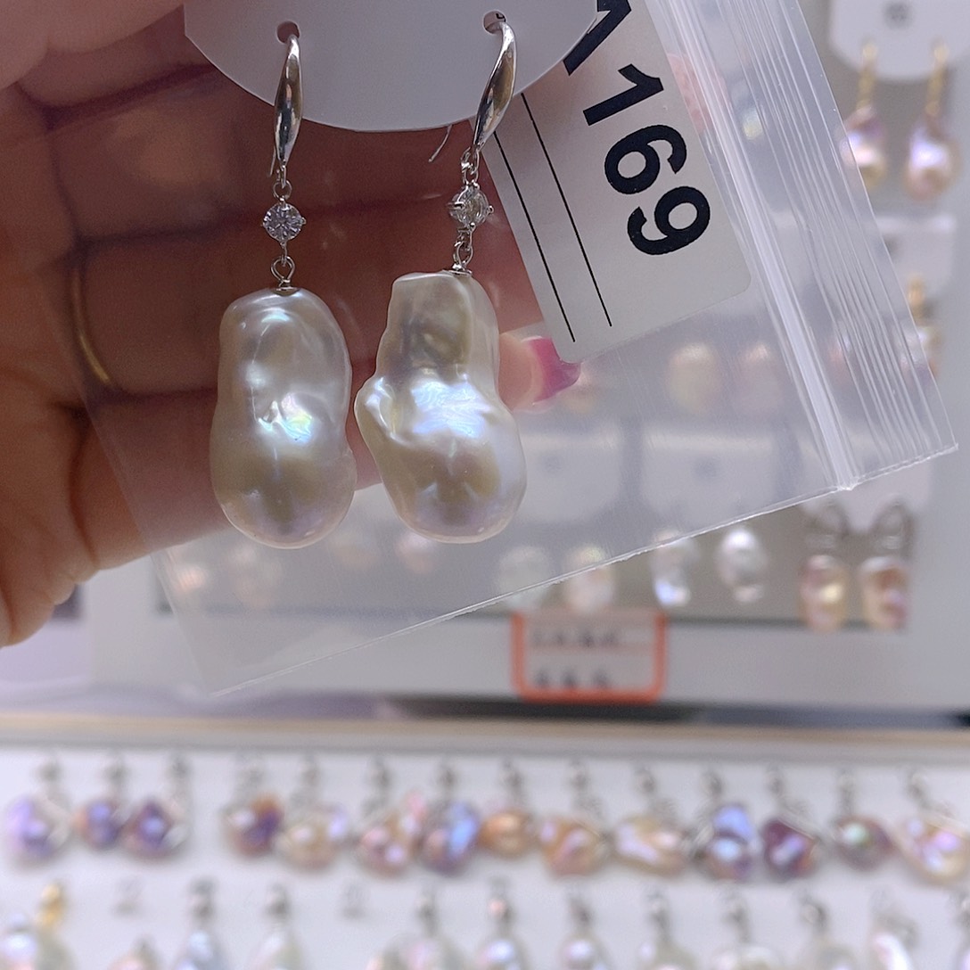 淡水珍珠耳饰银S925镶嵌梦*