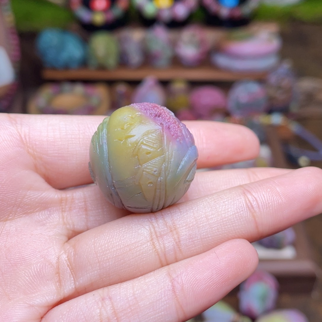 玛瑙/玉髓珠宝半成品未镶嵌寻盐源玛瑙山水珠