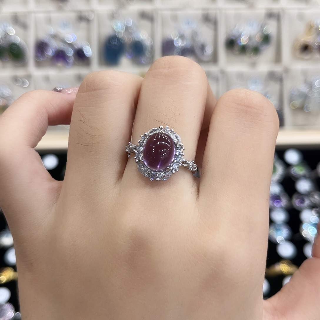 银****银S925镶嵌紫晶戒指