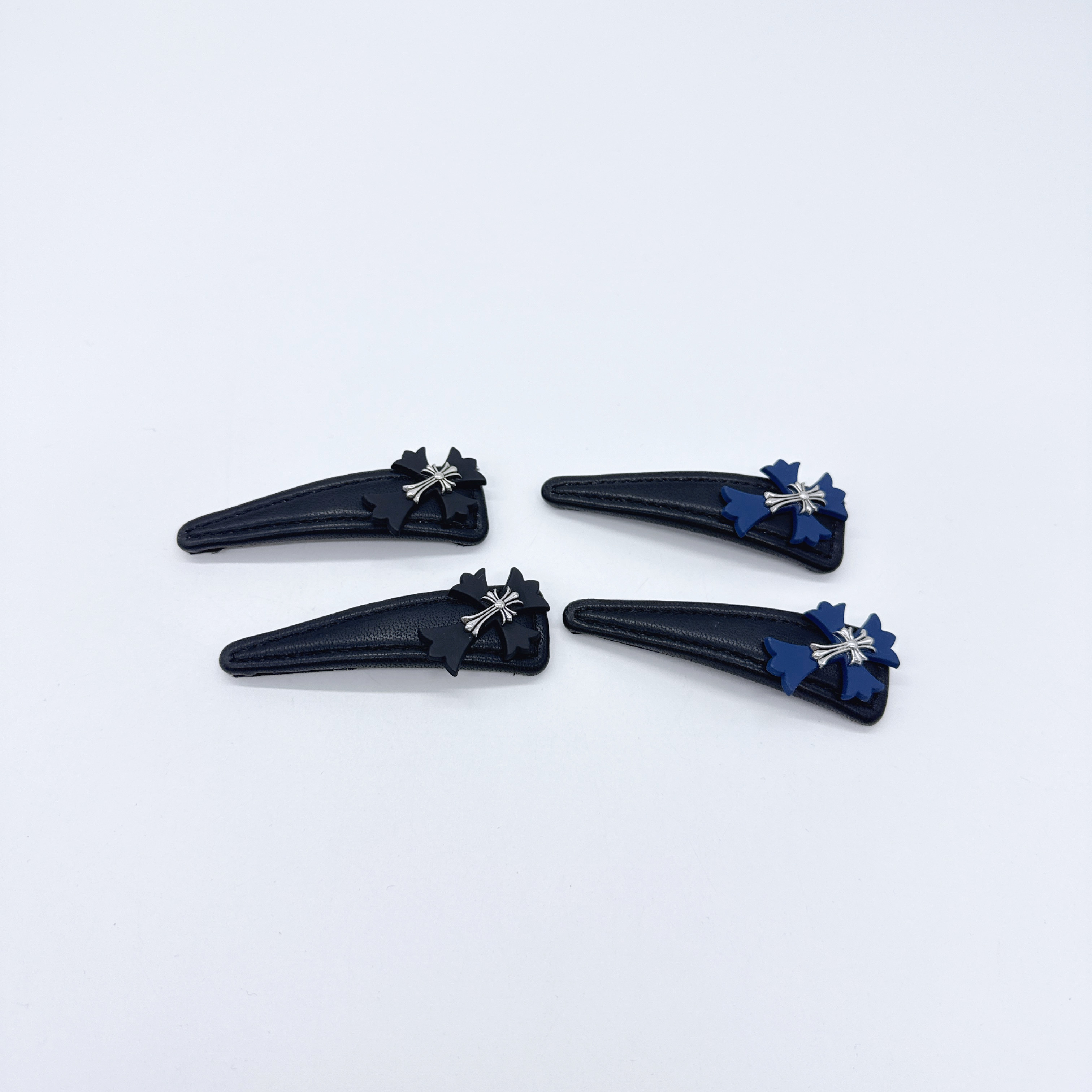 Mi33 黑十字缝边亮面三角BB夹 Y20062K3-6