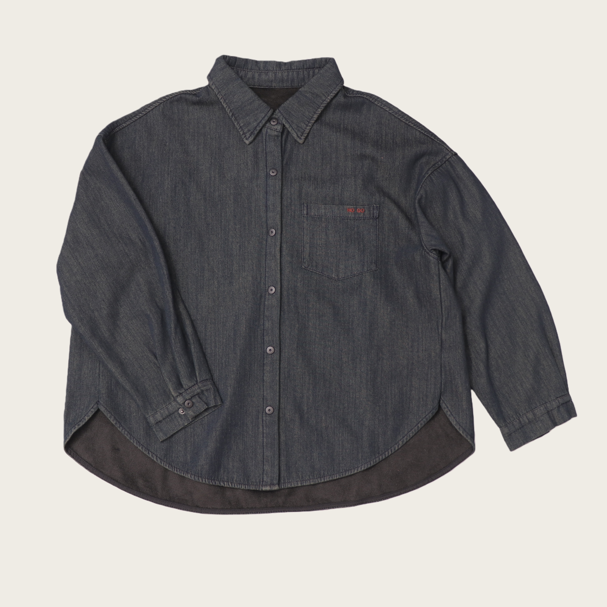 加绒  丹宁  按扣 衬衫  2色  82557