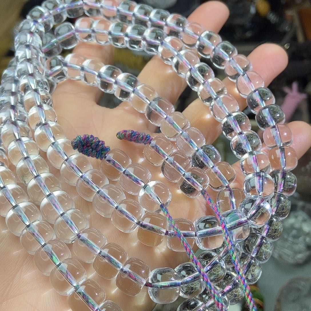水晶套链未镶嵌水晶108颗盘珠