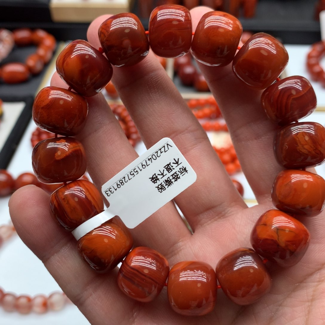 南红玛瑙手链，卡15➕未镶嵌