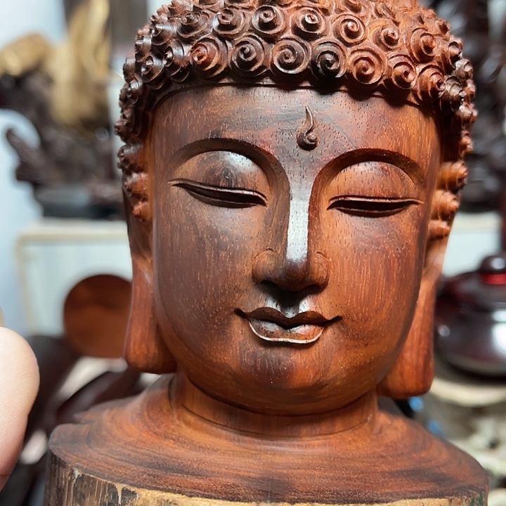 檀香紫檀（小叶紫檀）小叶紫檀佛首