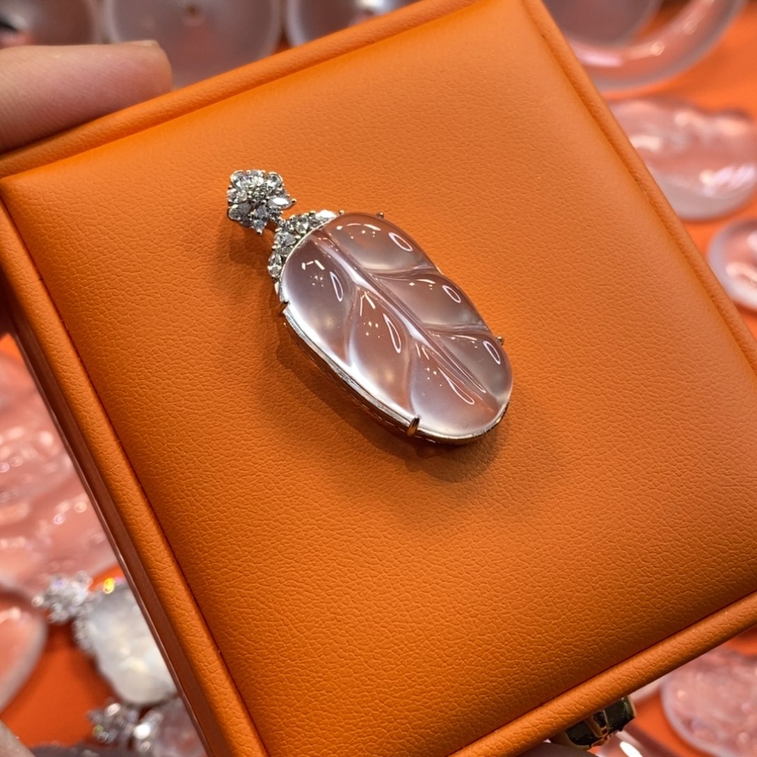 石英质玉吊坠银S925镶嵌