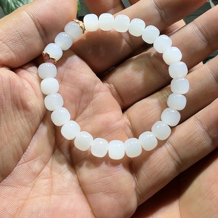 和田玉（糖玉）银S925镶嵌手链