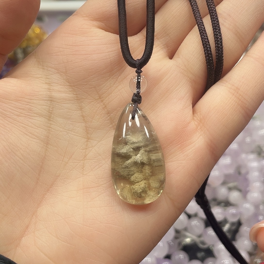 手串水晶未镶嵌白幽灵水滴吊坠