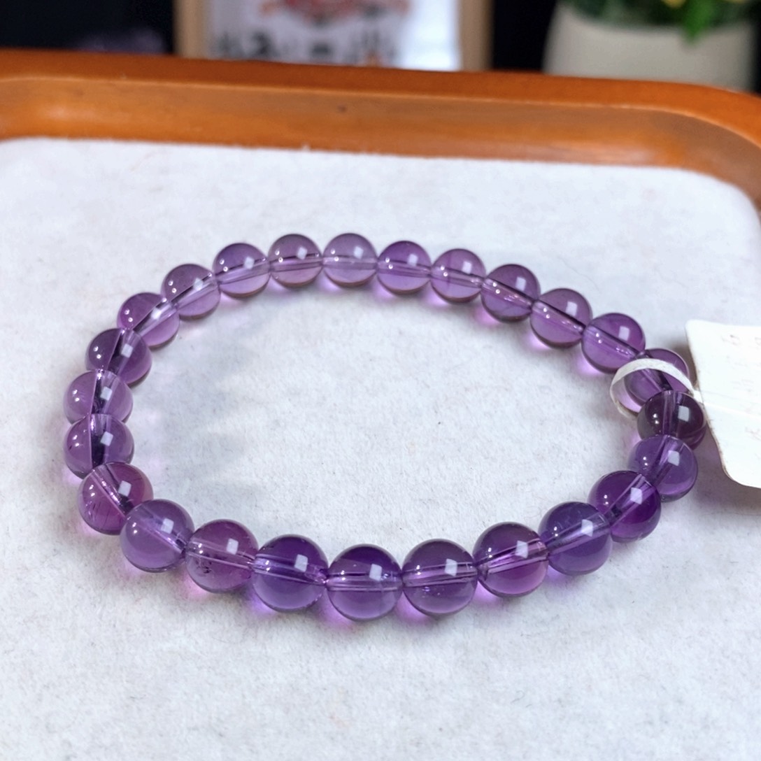 【闪购商品】水晶手链未镶嵌高透紫水晶7mm