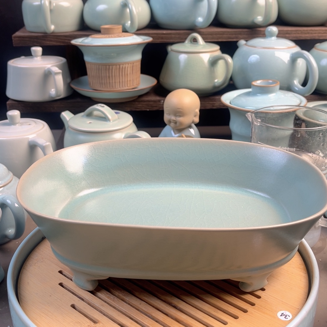 陶摆件瓷仿古釉水仙盆