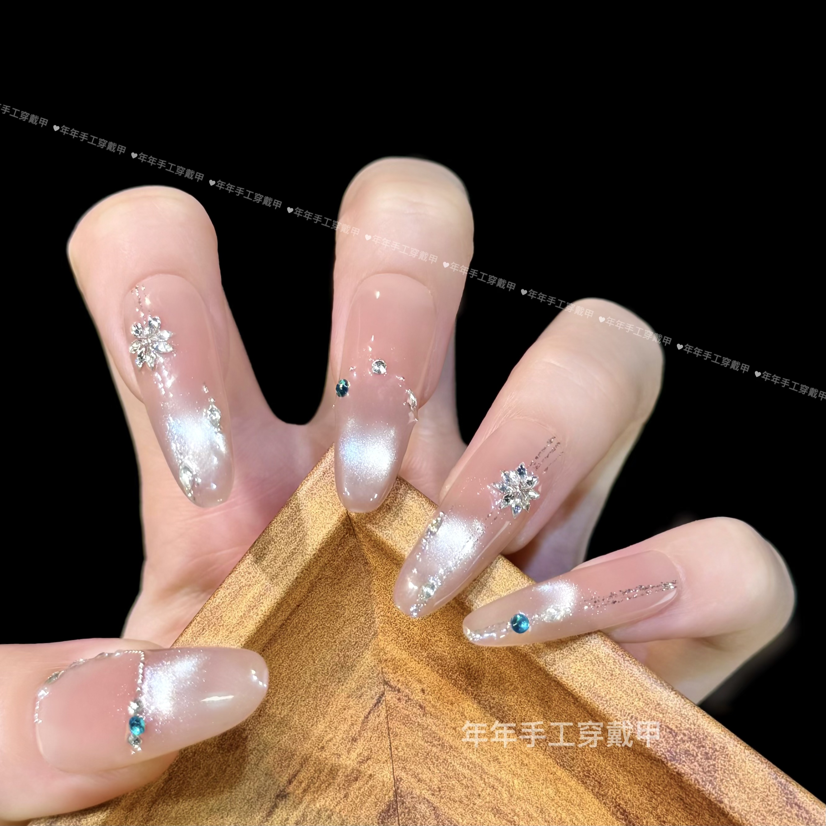 【七芒星】轻奢显白纯手工穿戴甲光疗甲冰透渐变四季流行 10片装