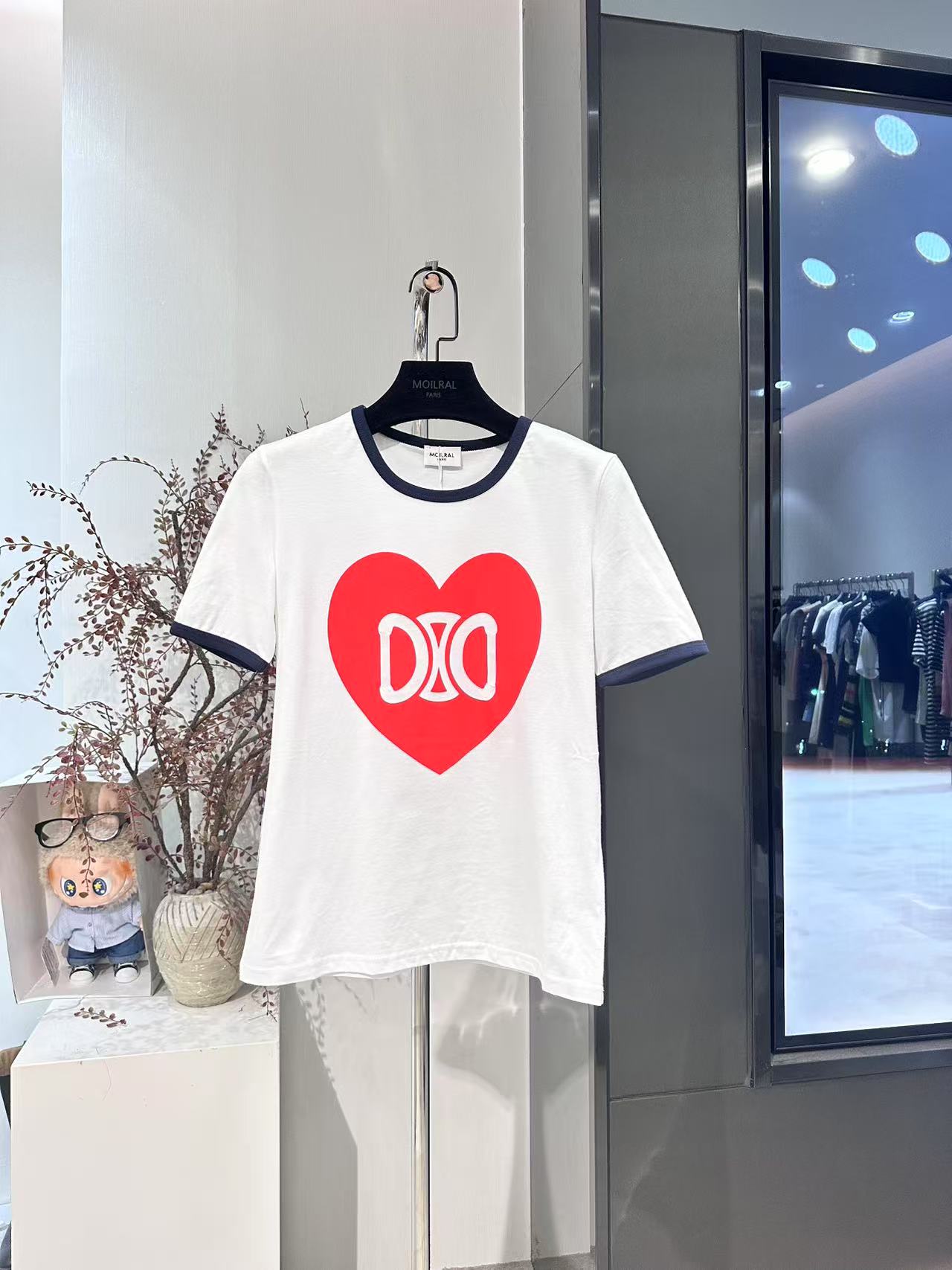 FH拼接t恤白色针织时尚休闲女士夏季印花566