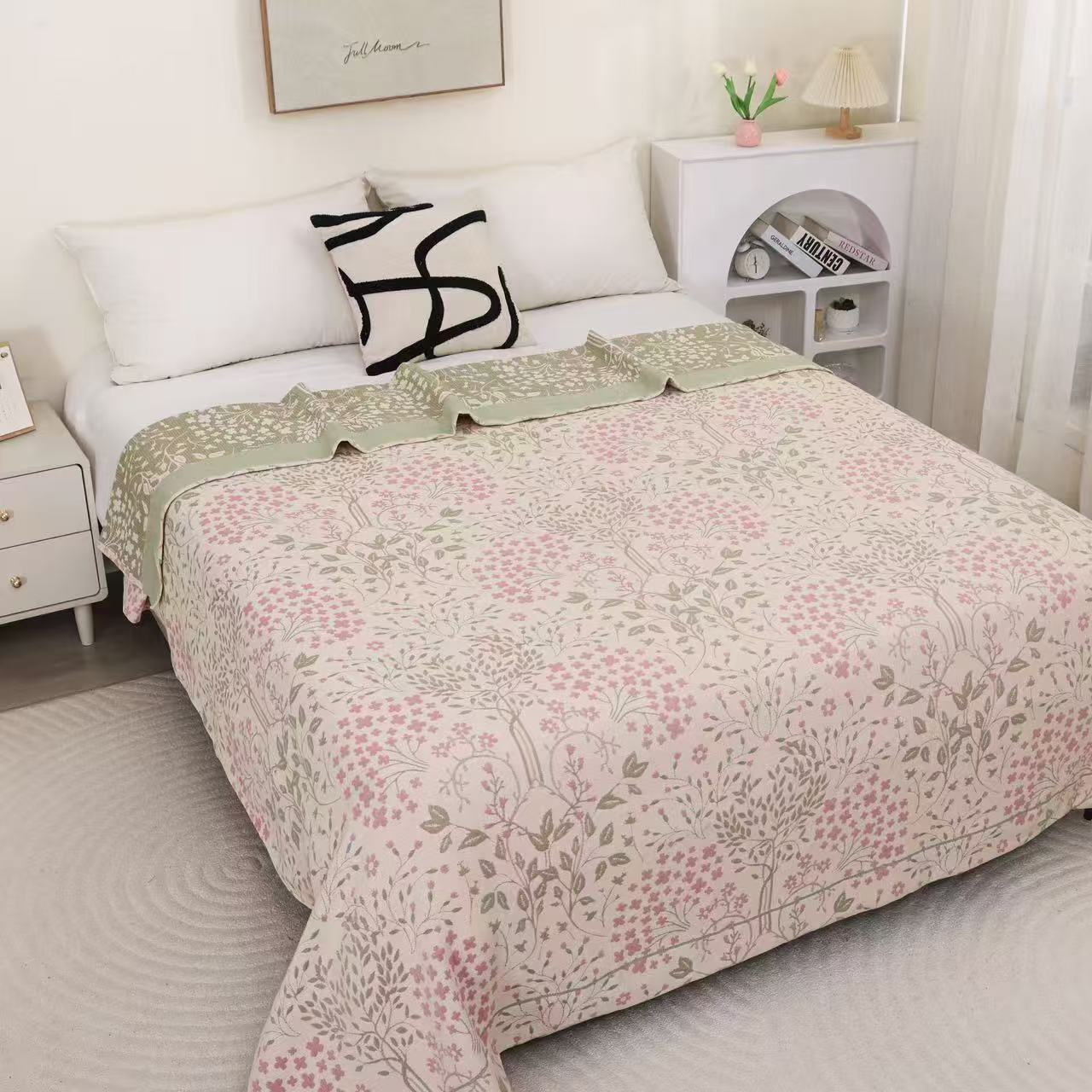 【花间眠】高端定制雨露麻舒适透气多功能床盖2/2.3