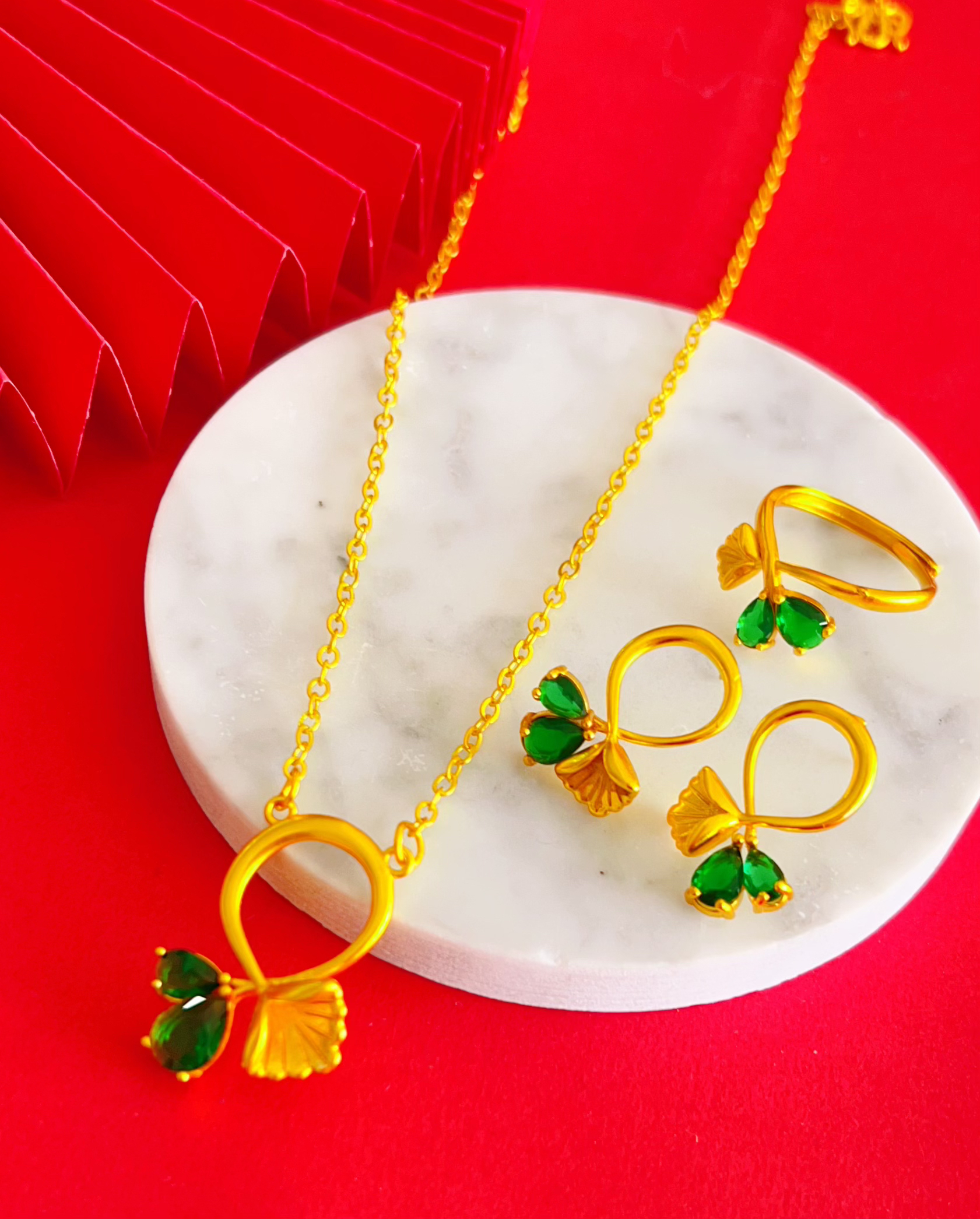 铜合金项链 Nipal 283 项链 耳环 戒指 三件套