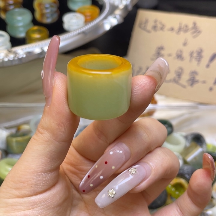 蛇纹石玉合金戒指5-17.4