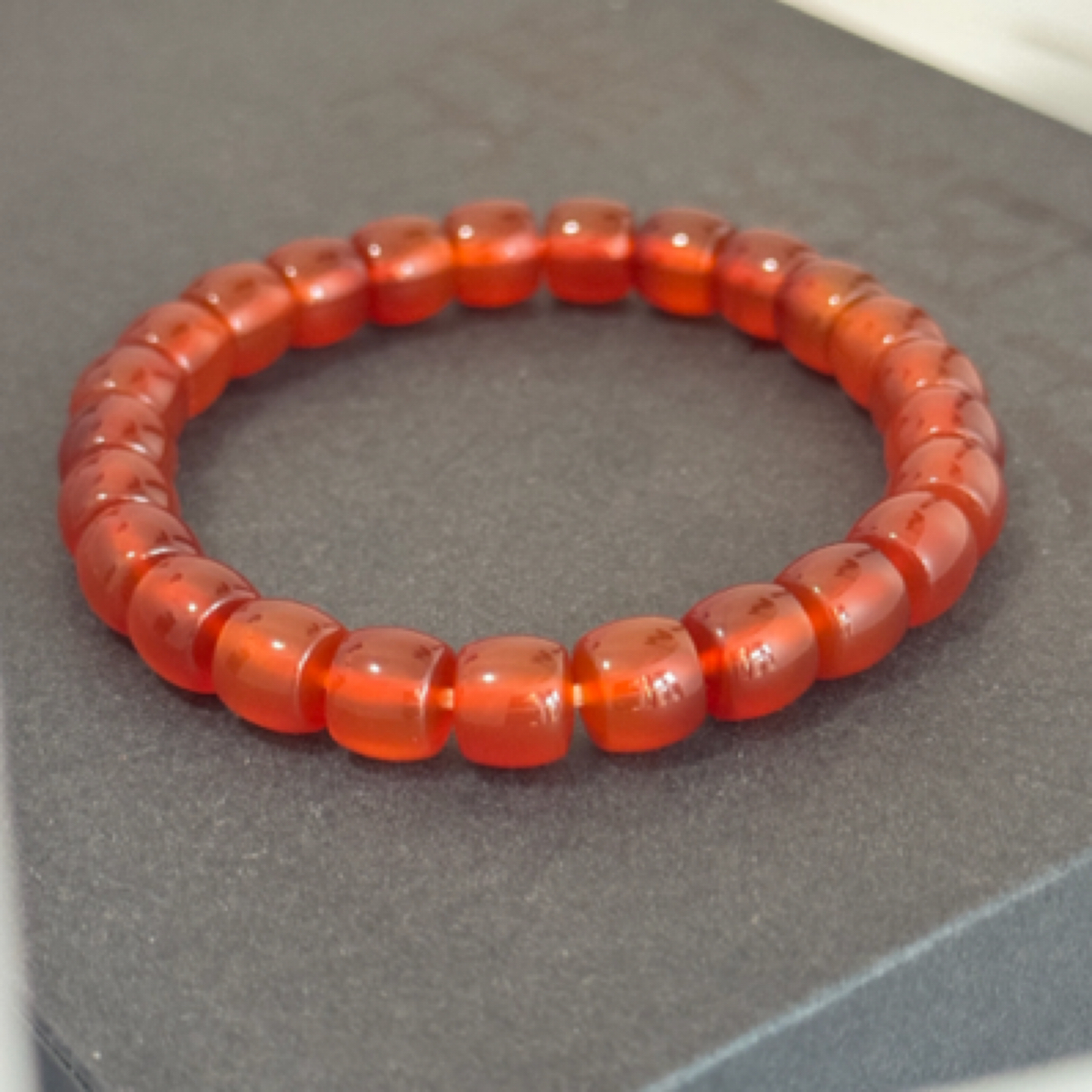 【灵犀】橘红玛瑙同轴直切老型/约8×7/多样性发货