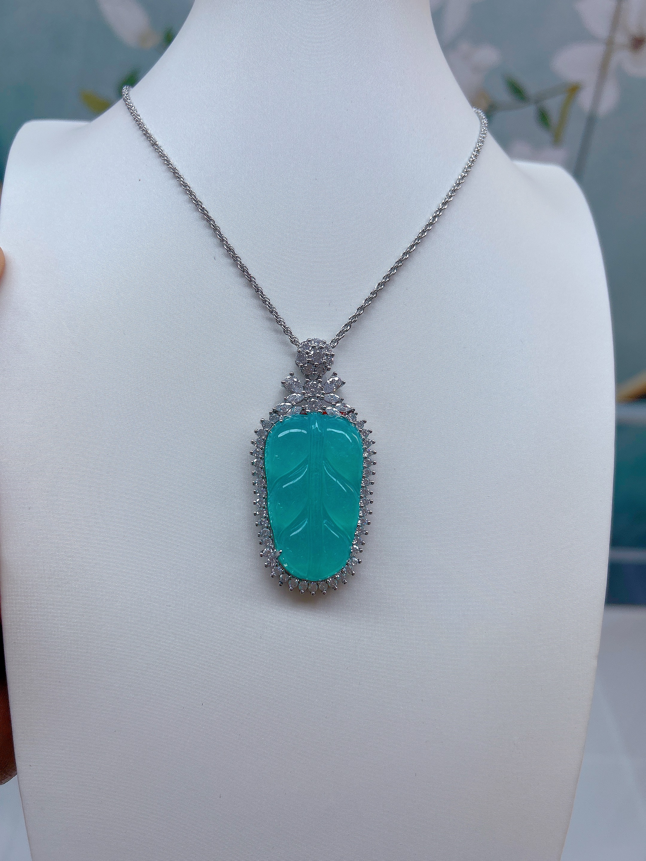 D398缅A冰蓝时尚气质精美百搭