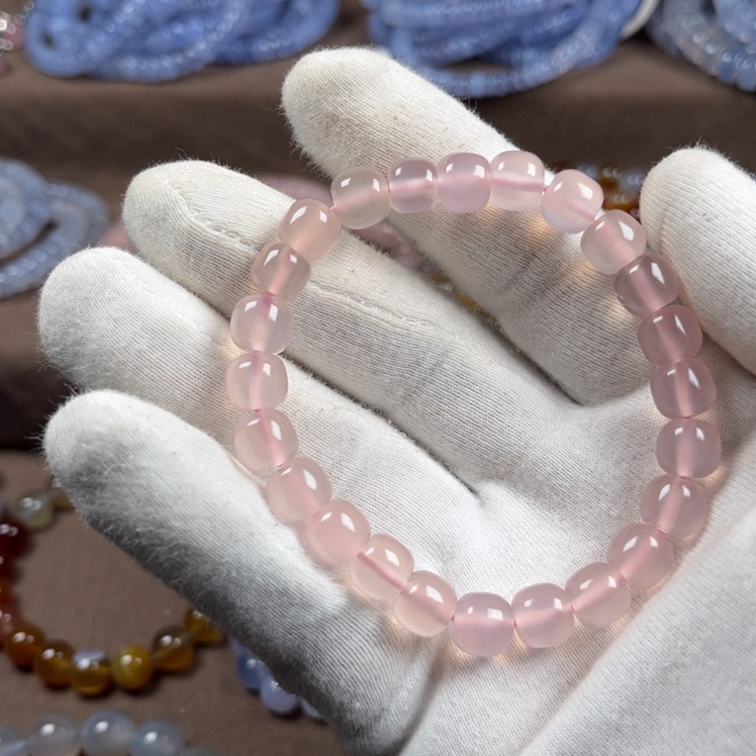 玛瑙手链未镶嵌粉玛瑙手链