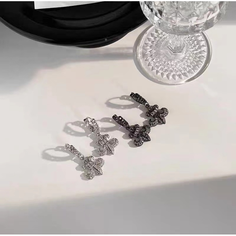 铜合金合成锆石耳饰 合金 船锚耳钉3031