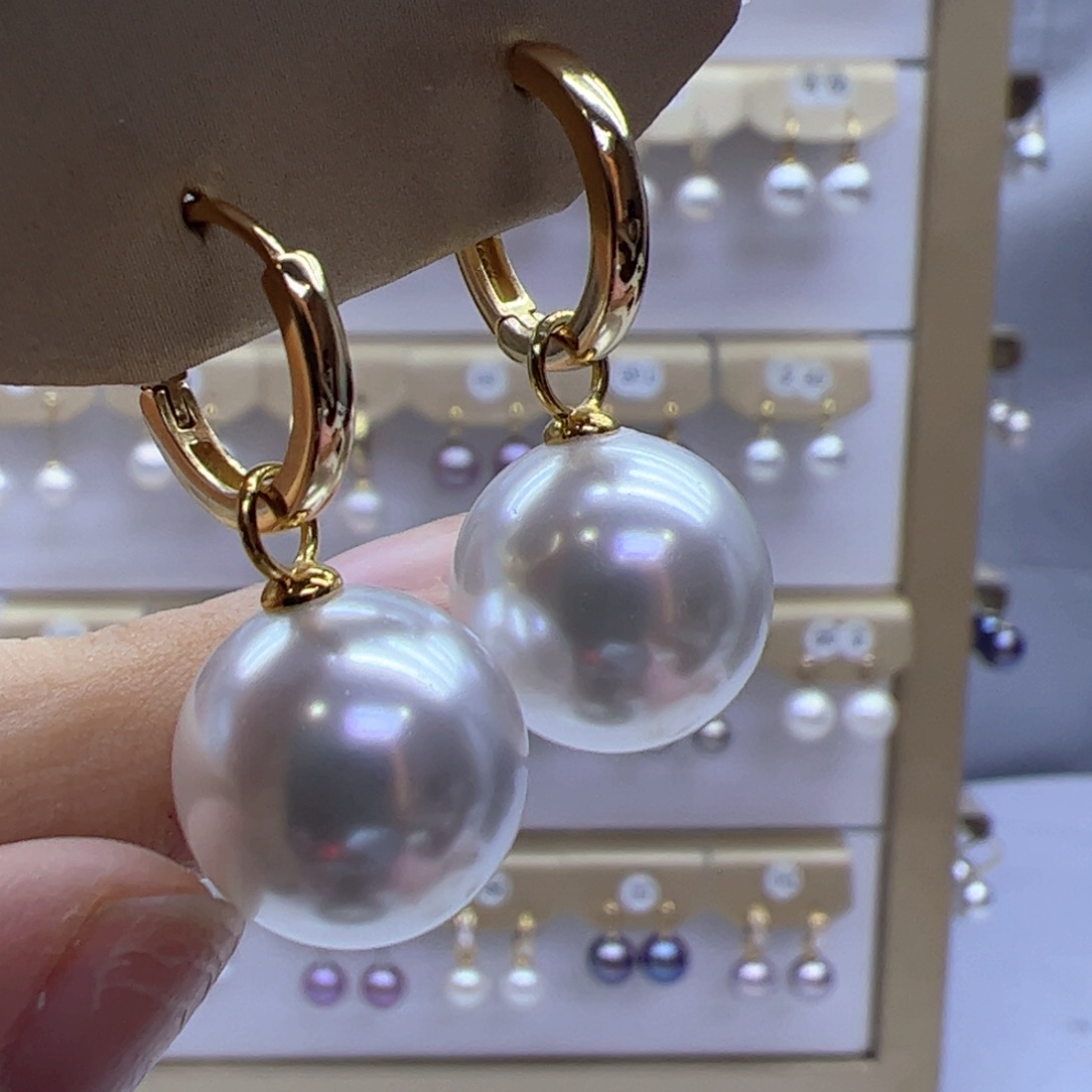 淡水珍珠耳饰银S925镶嵌