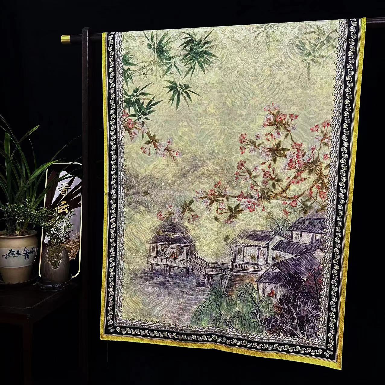 [江南古镇]龙鳞纹国风披肩长巾70*180（426-A）