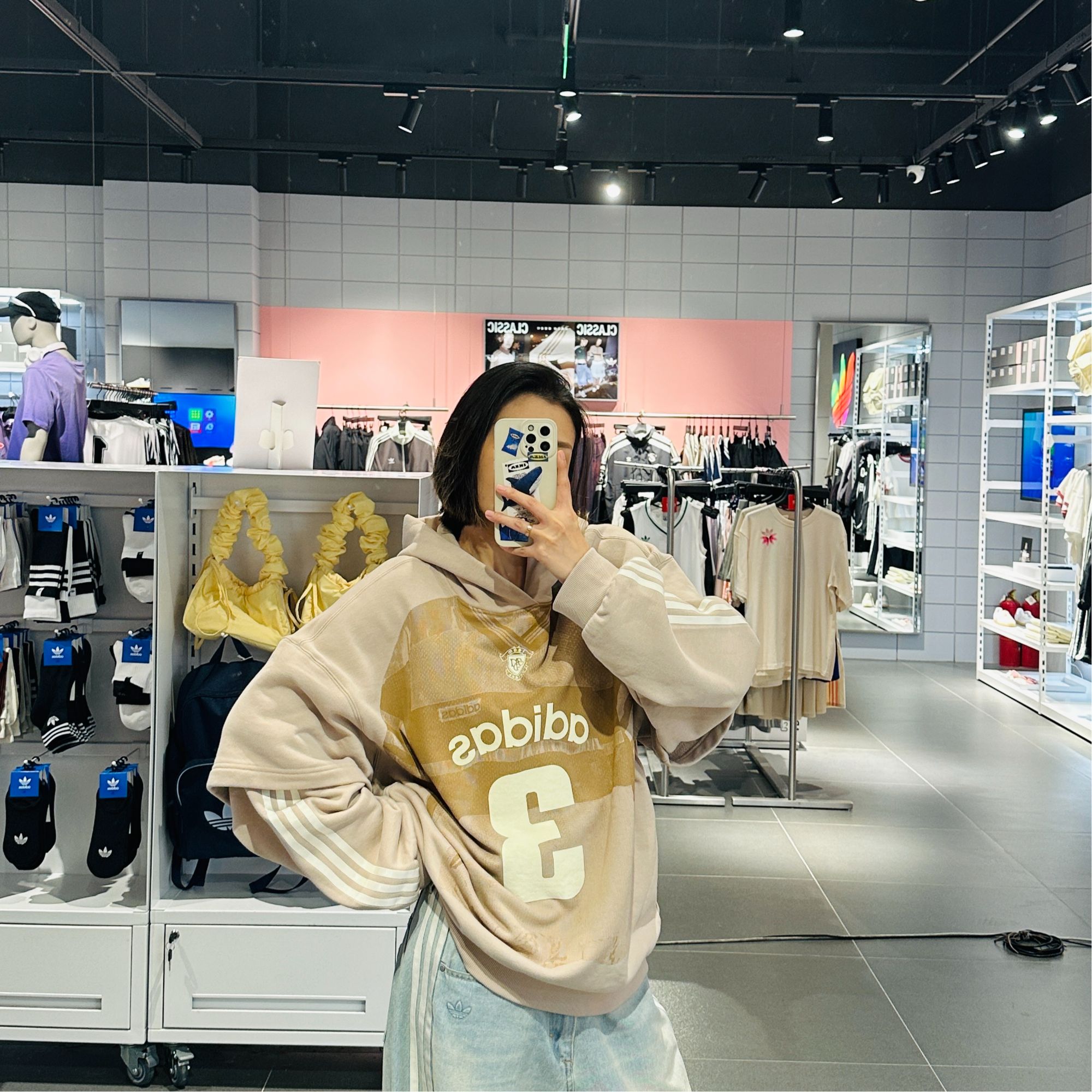 adidas/阿迪达斯TEAM HOODIE 假两件运动连帽套头长袖卫衣 KC2608