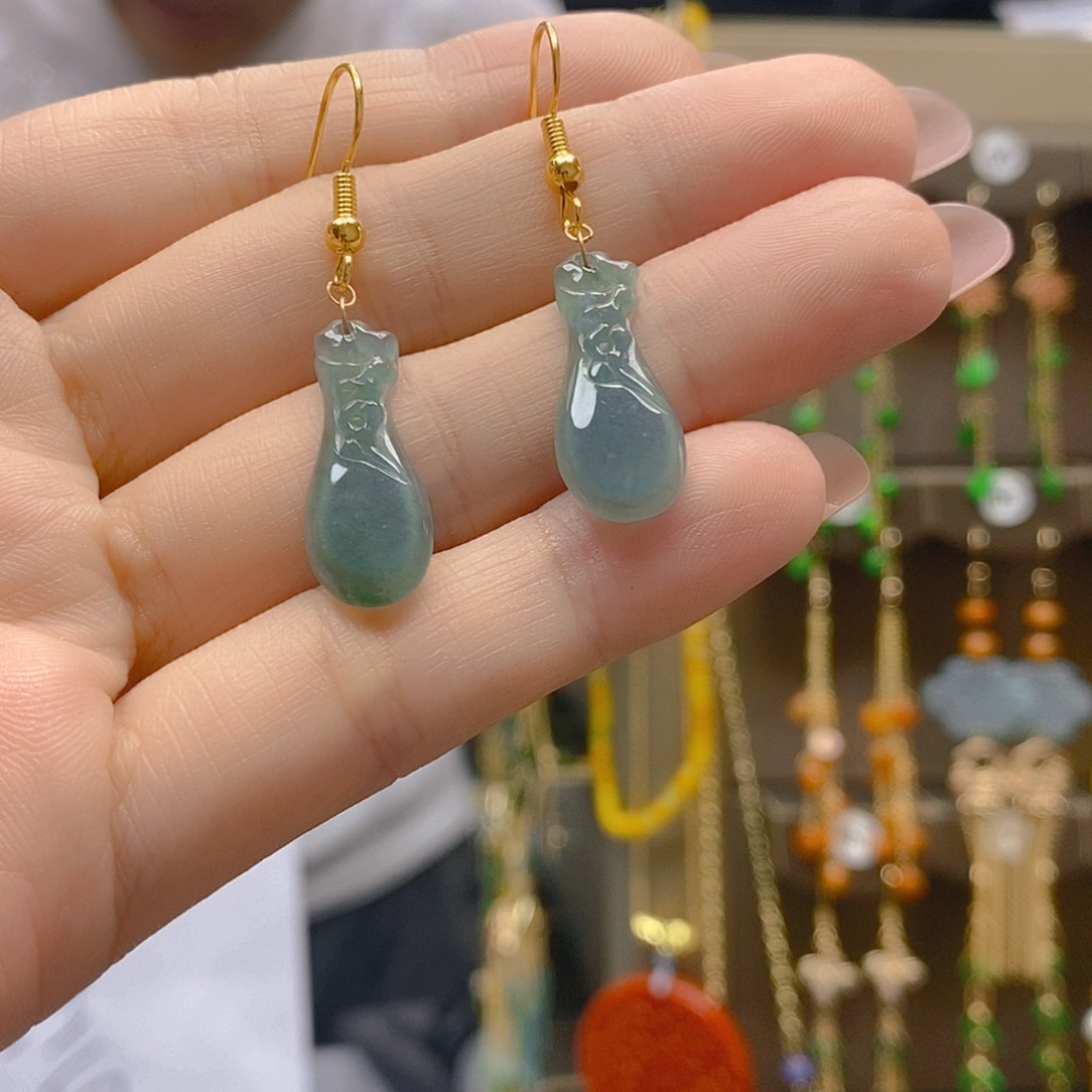 翡翠合金耳饰翡翠