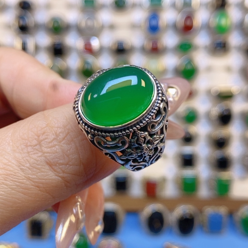 【闪购商品】玛瑙/玉髓戒指银S925镶嵌守*?