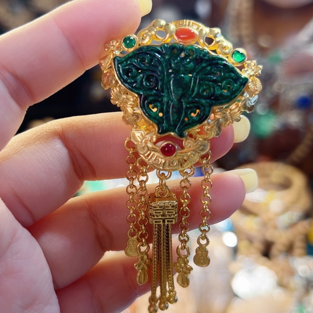 翡翠银S925镶嵌手链国风