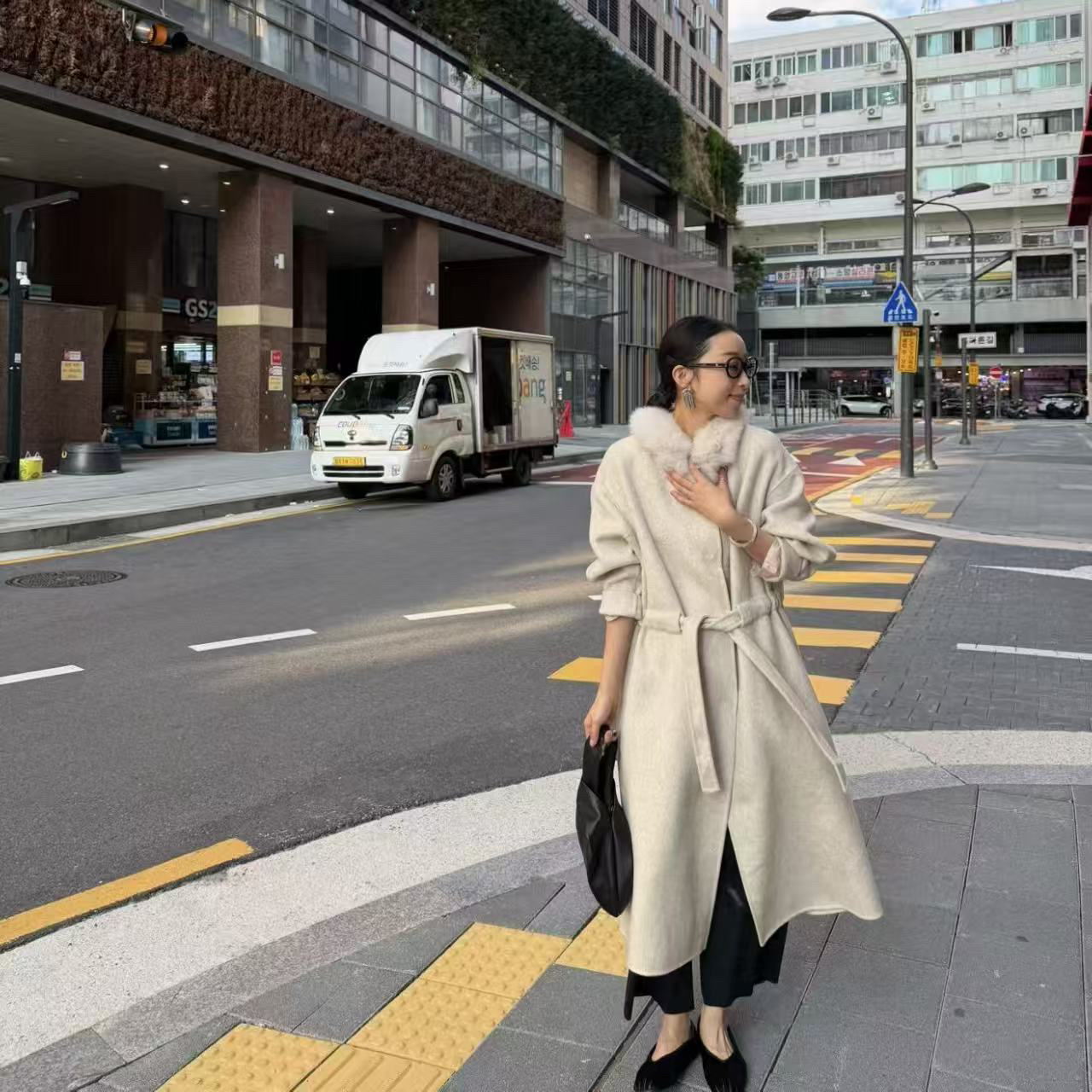 ｛귤 언니｝oc狐狐领三种风格羊毛长款外套