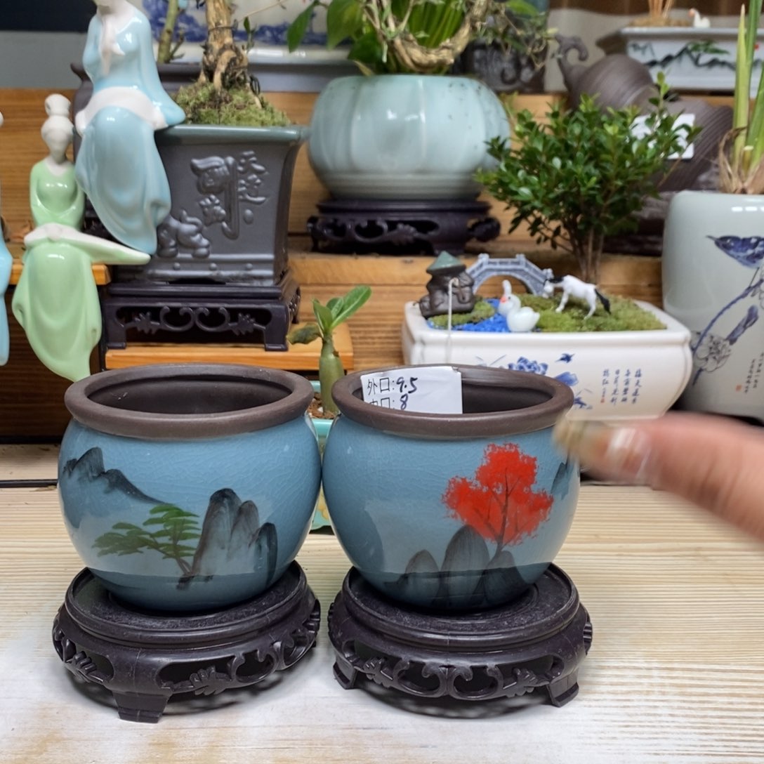 紫砂陶瓷艺术花盆陶瓷