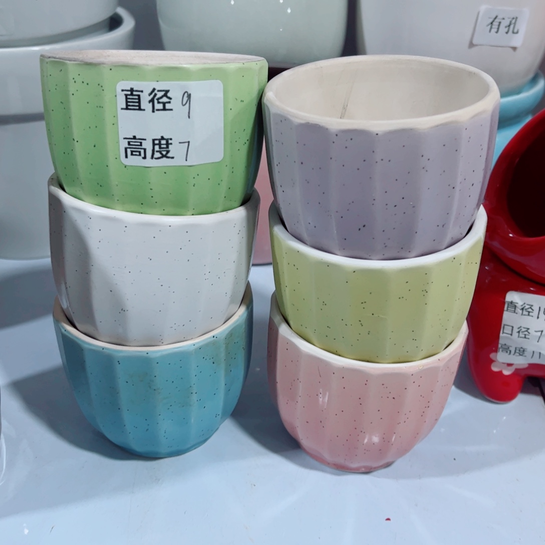 有孔，陶瓷花盆满10米包邮发货