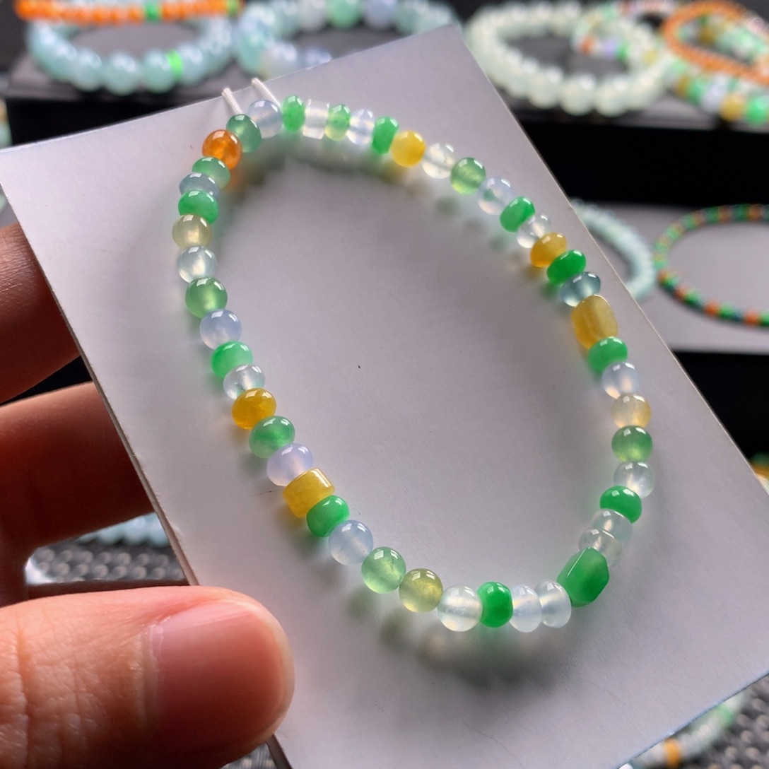 未镶嵌翡翠手链2*天然缅甸翡翠