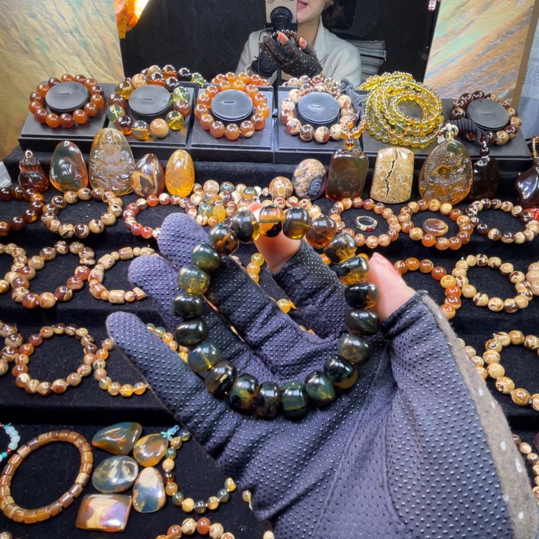 琥珀未镶嵌手串老手串12