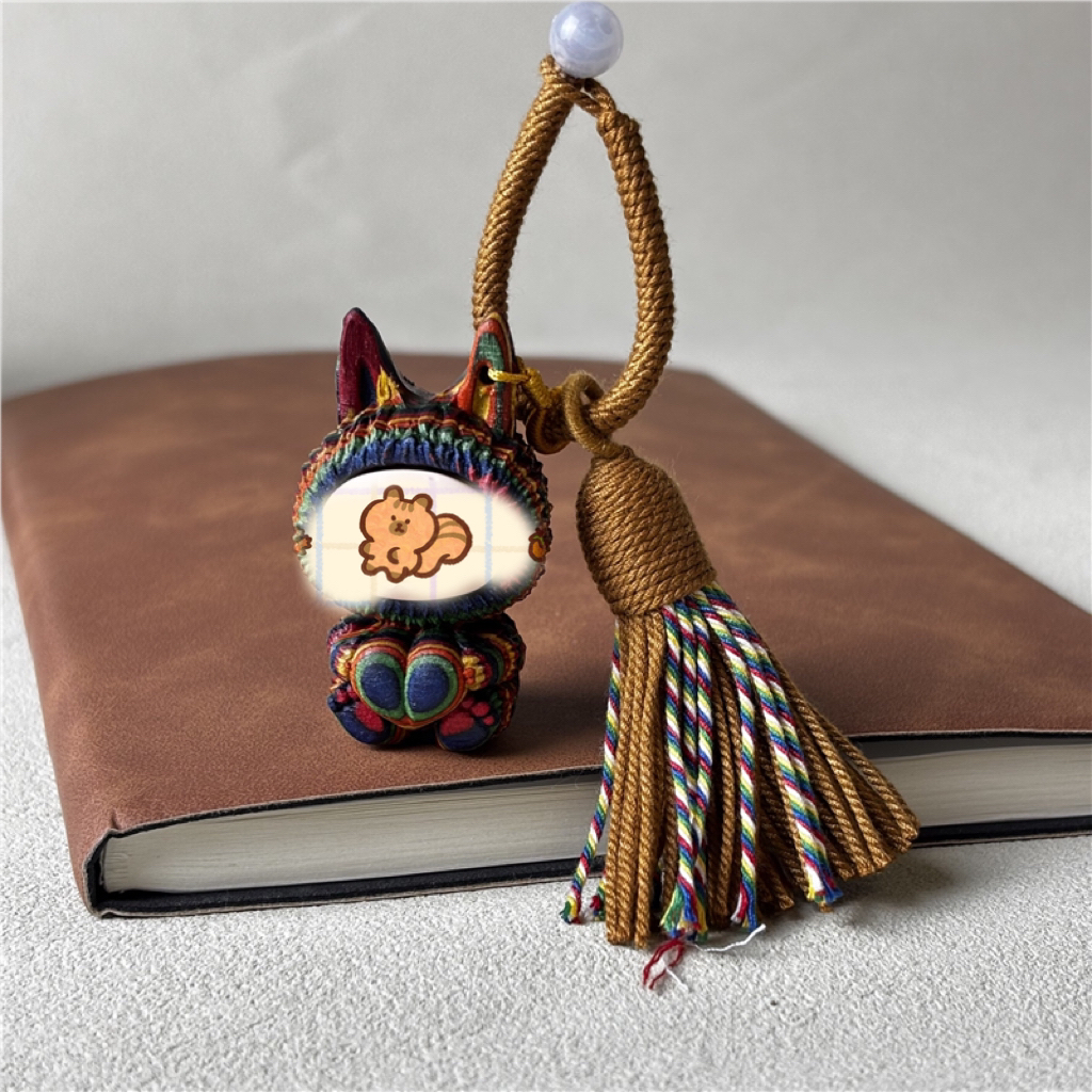 爆款彩虹木布布挂件手机钥匙扣手工木制工艺品摆件创意送女友