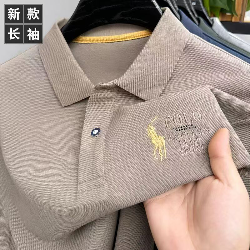 397-606号长袖保罗 撤柜断码孤品冬春秋季POLO衫翻领刺绣休闲商务