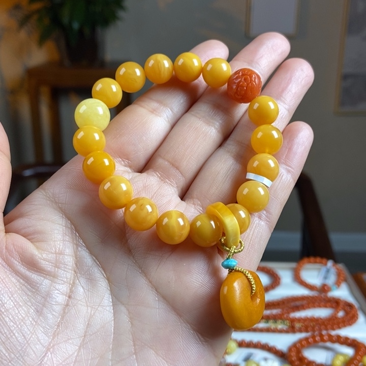 琥珀手链未镶嵌蜜蜡手串10