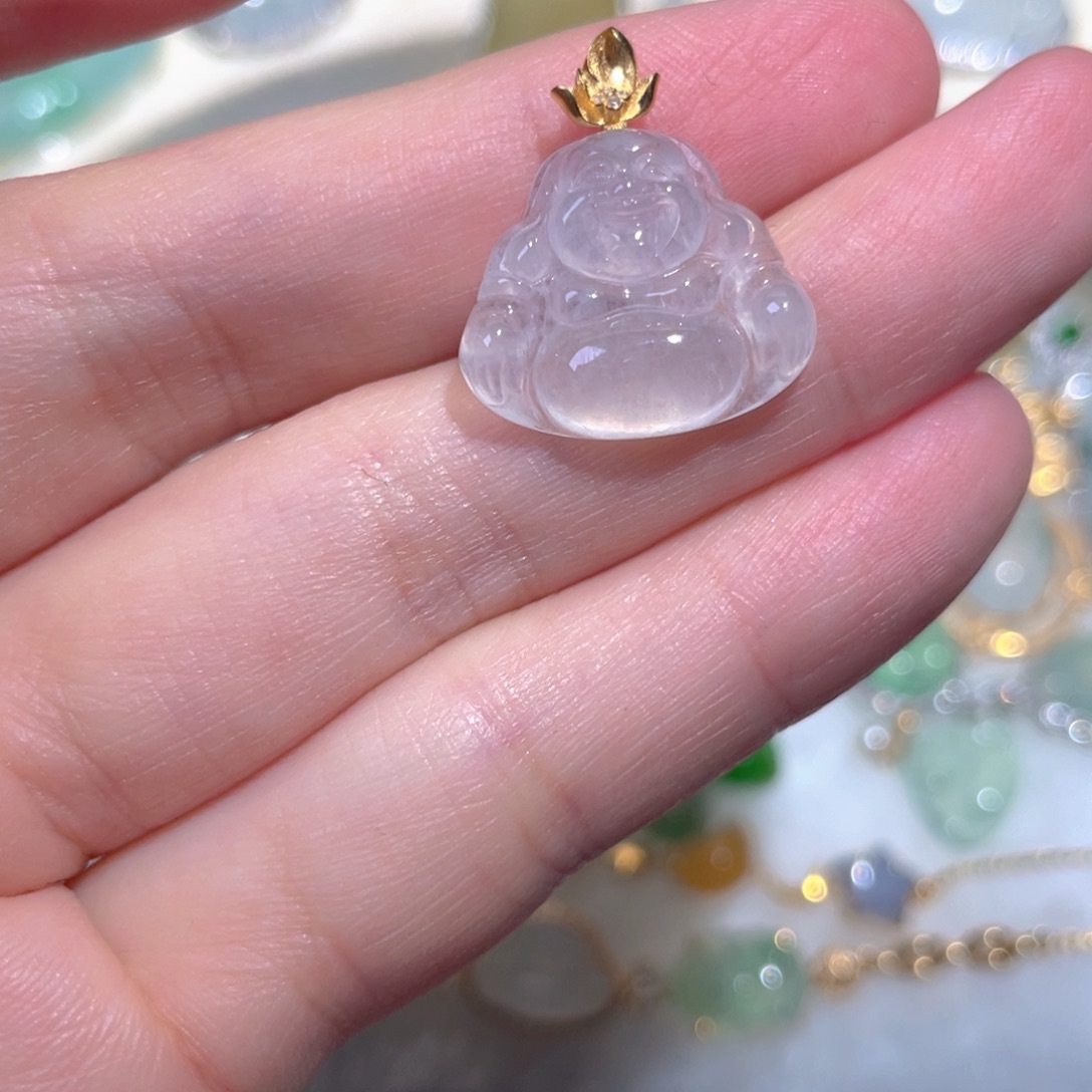 翡翠颈饰18K金镶嵌翡翠