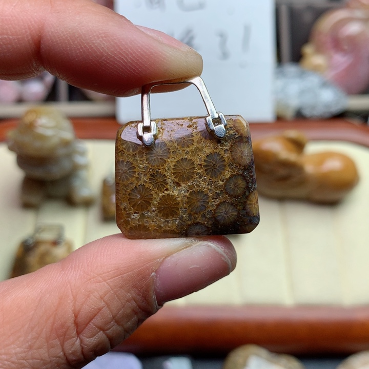 硅化珊瑚（珊瑚玉）颈饰未镶嵌