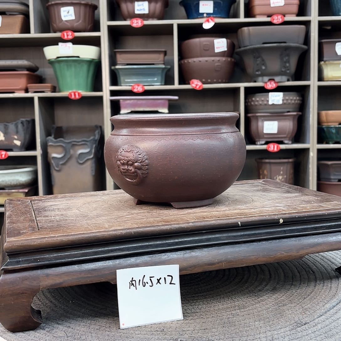 紫砂花盆紫砂的颜色很好看呀