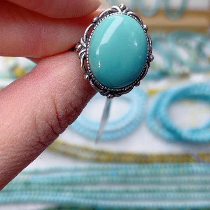 绿松石银S925镶嵌颈饰