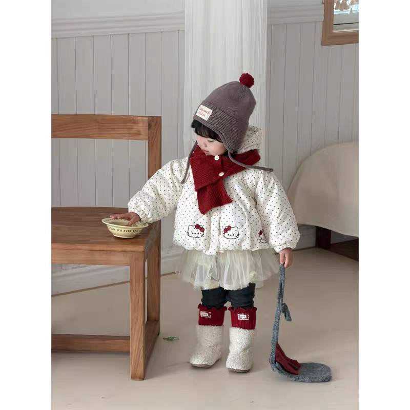 尼米坊-【89652爱心凯蒂】韩版双层夹棉棉服外套