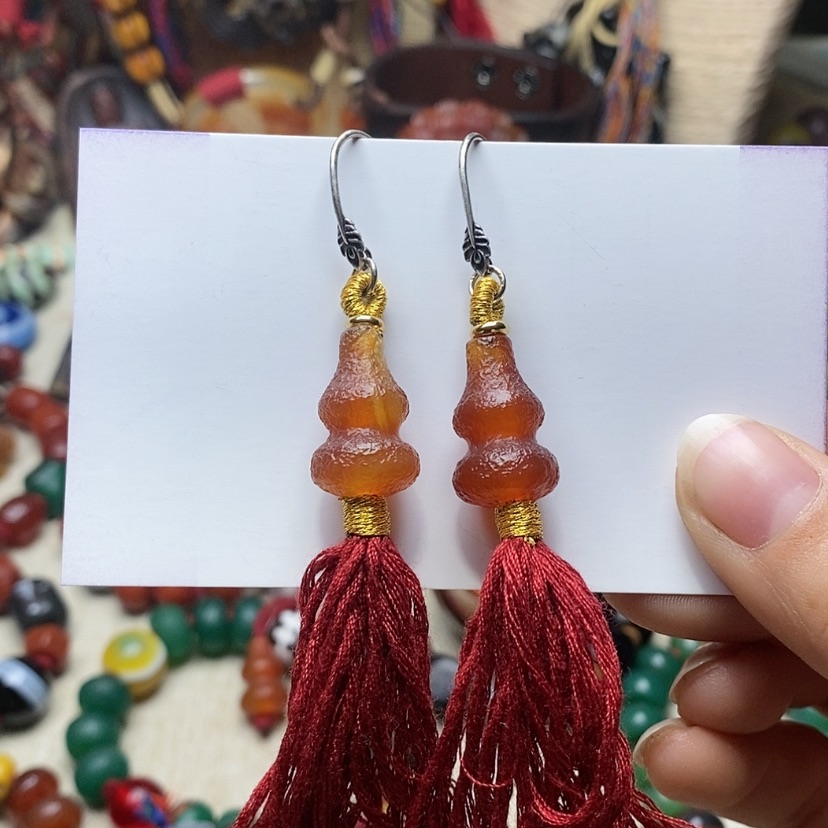 【闪购商品】玛瑙/玉髓耳钉未镶嵌