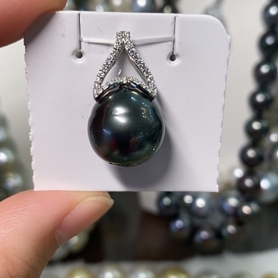 海水珍珠颈饰银S925镶嵌14.3