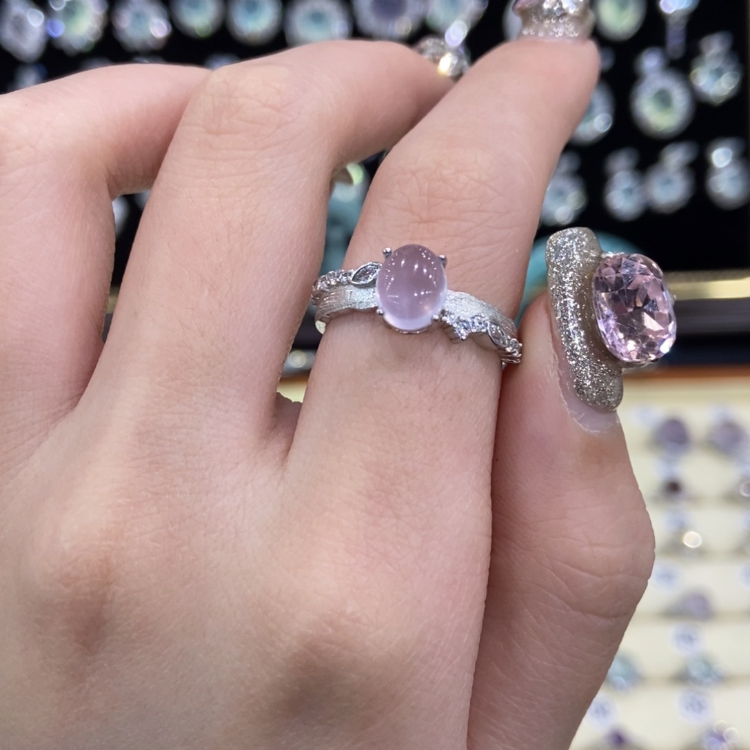 萤石戒指银S925镶嵌