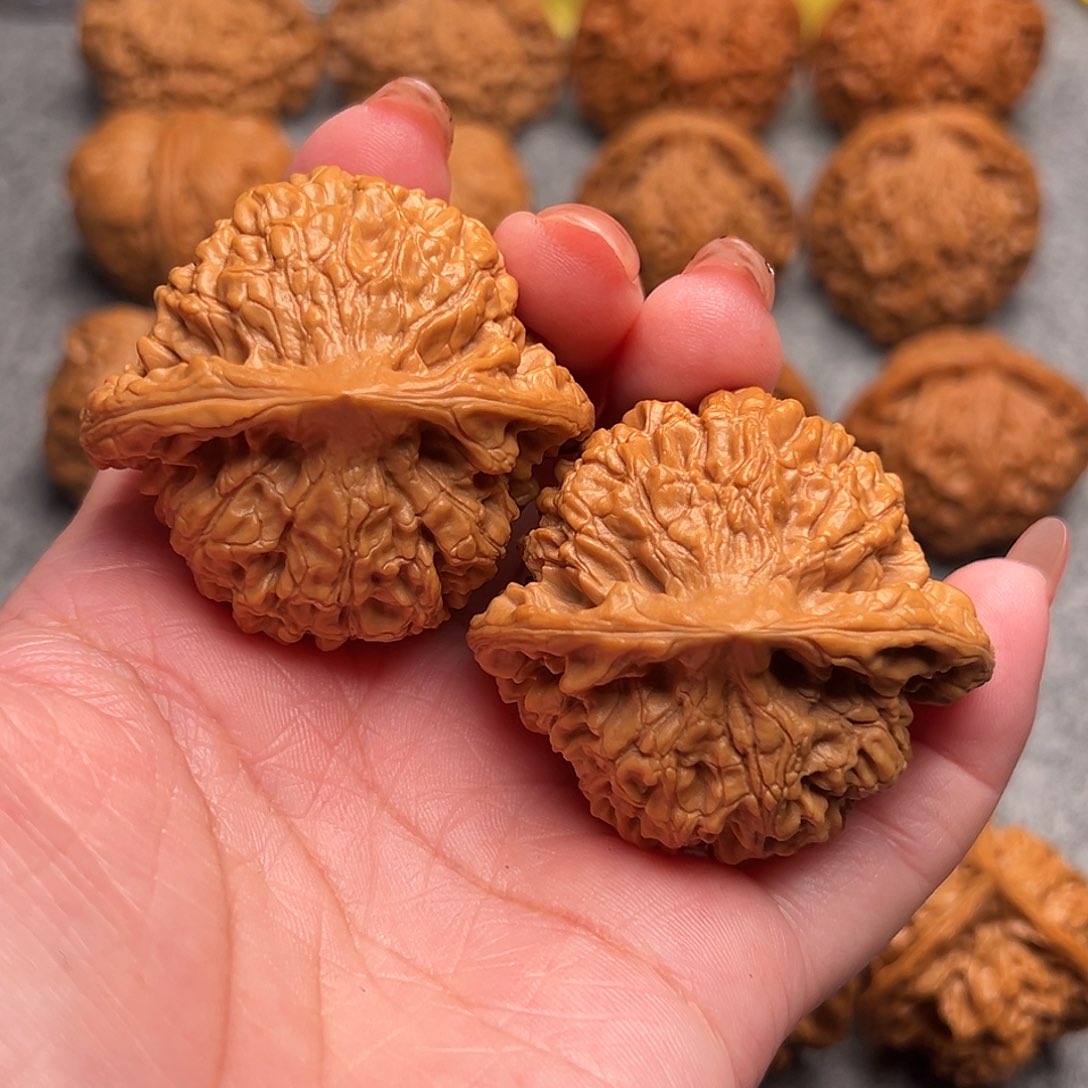 把件文玩核桃精品麒麟纹官帽47+全品