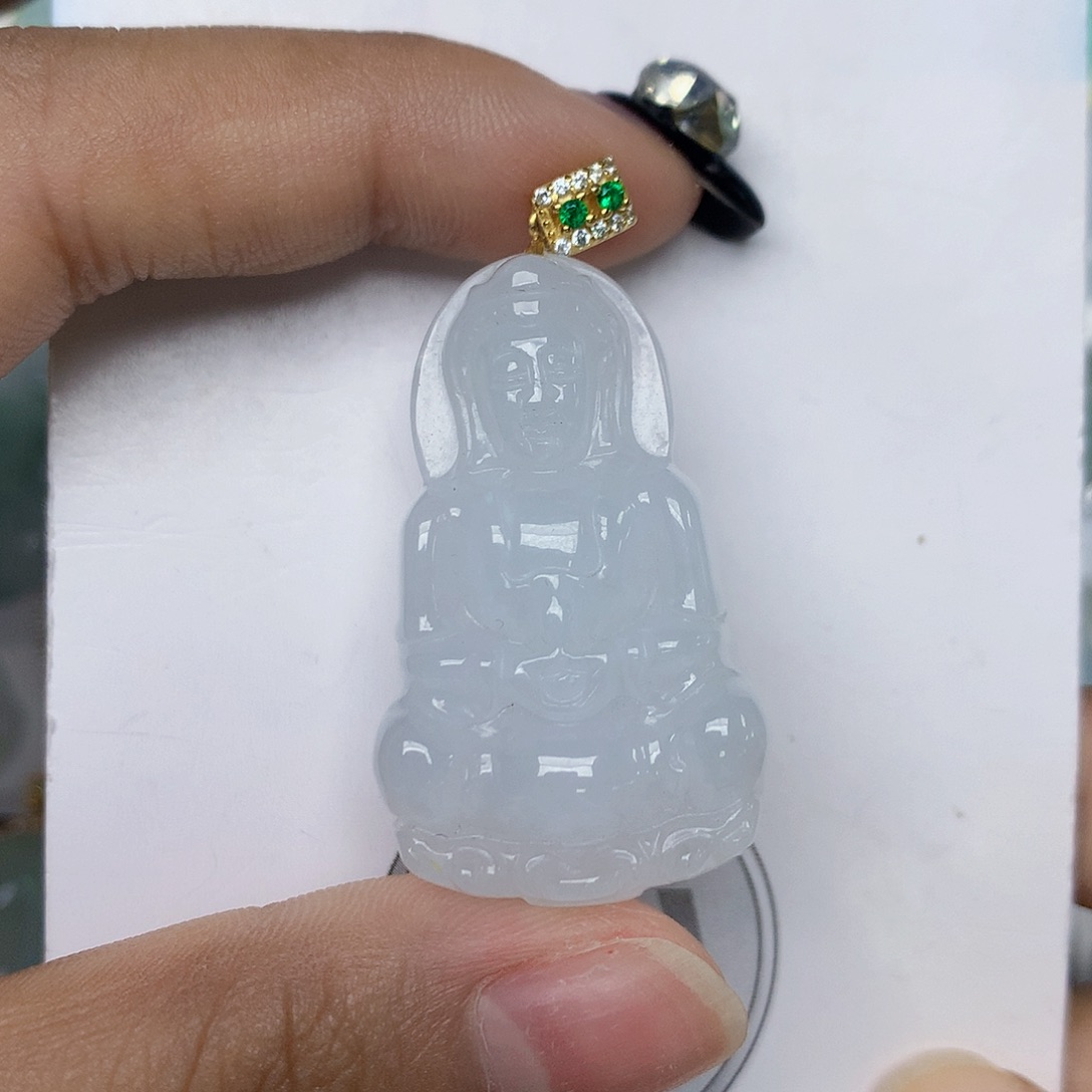 颈饰银S925镶嵌翡翠天然翡翠